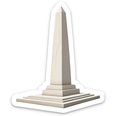 The Obelisk of Buenos Aires, a simple tall white stone monument with a pointed top, no staircase or base at the bottom, standing directly on flat ground, iconic Argentine landmark sticker