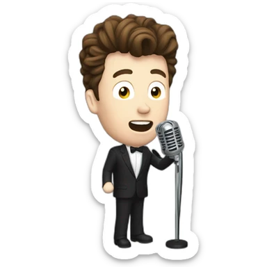 Rick Astley singing with microphone  sticker