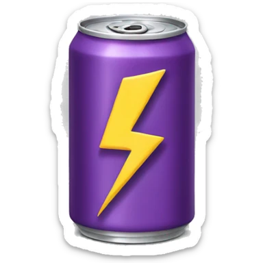 a can with a lightning bolt on it sticker