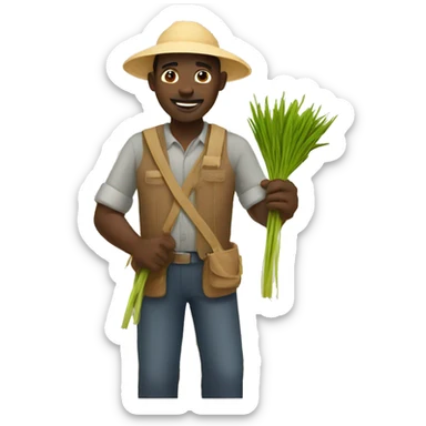 african man doing farming sticker