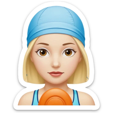woman swim cap sticker