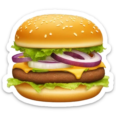 Burger and onion rings sticker