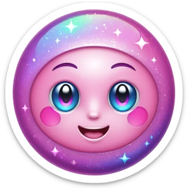 glitter pink game sticker