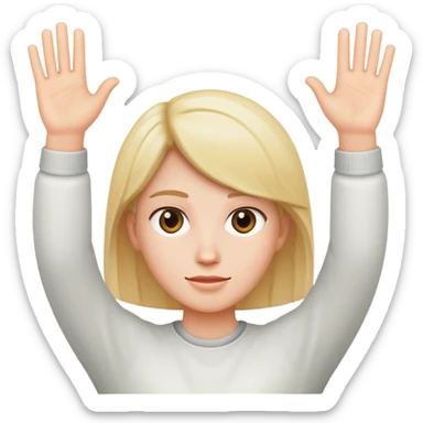 a person with their hands up  sticker