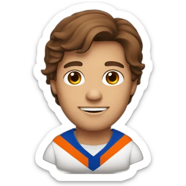 Brown hair man with Netherlands flag sticker