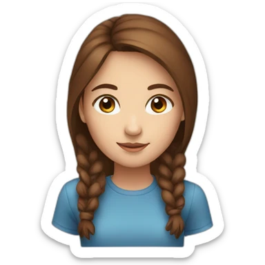 A girl with a square. Blue eyes and brown hair sticker