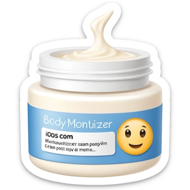 body moisturizer cream pot with label sticker