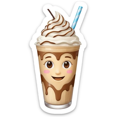 milkshake with a face and earrings sticker