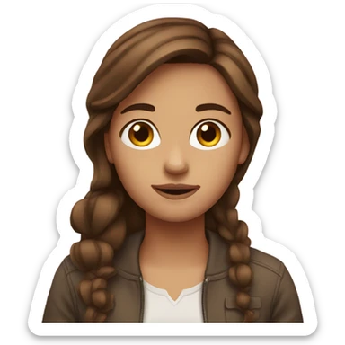 Girl with brown hair  sticker