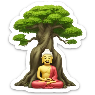 Buddha and tree sticker