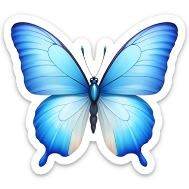 White tulip and blue morpho sticker