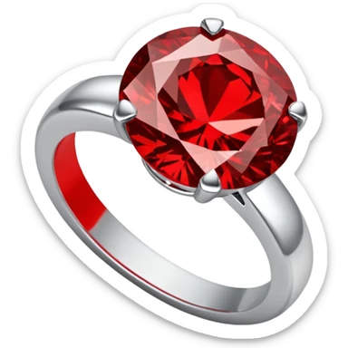 red ring marry red diamond metal prata sticker