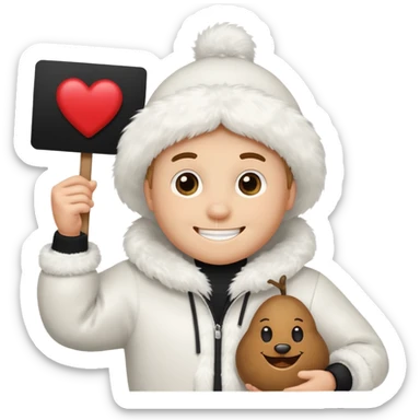 Spud McKenzie holding a sign that says "NP" sticker