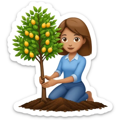 LAN with only one hand planting a tree  sticker