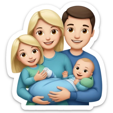 husband wife baby sticker