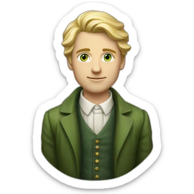Full-length-young-british-male-historian-with-blonde-hair-and-green-eyes sticker