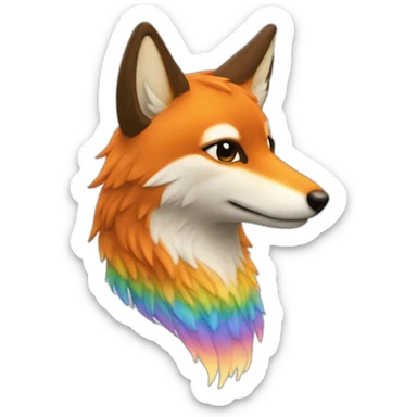 renard arc-en-ciel sticker