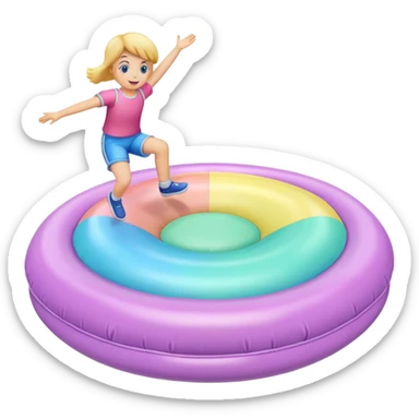 pastel bouncy inflatable trampoline  sticker