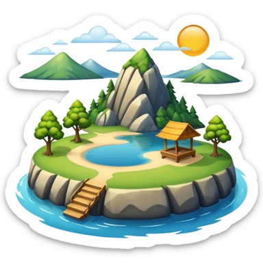lake with an island sticker