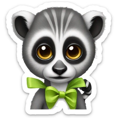 Lemur with a bow sticker