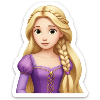 Rapunzel princess with very long blonde hair sticker