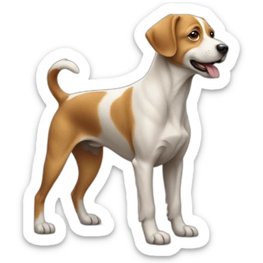 the dog which is standing on two feet like a human sticker