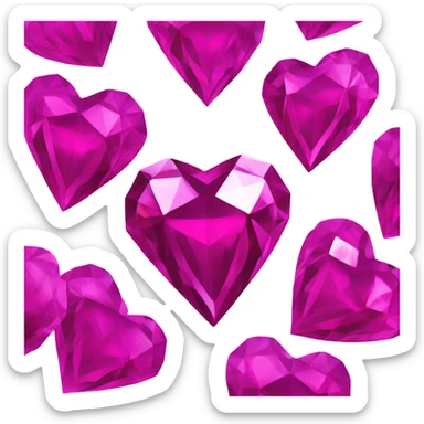 Fuchsia diamond heart sticker