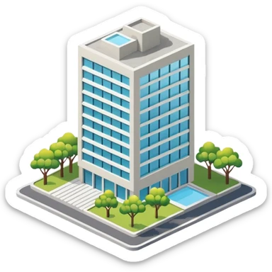 isometric modern apartment building sticker