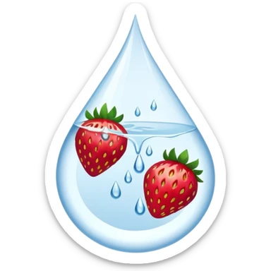 water with strawberry slices sticker