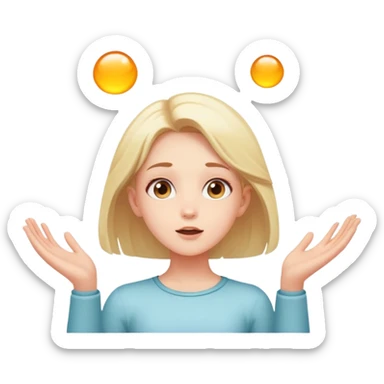 girl looking up levitating  sticker