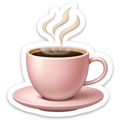 Pale beige and pale pink cup of coffee sticker