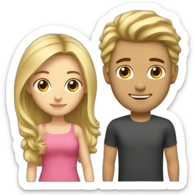 blonde guy and brown haired girlfriend sticker