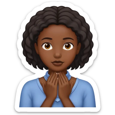 Black girl with hands around neck emote sticker