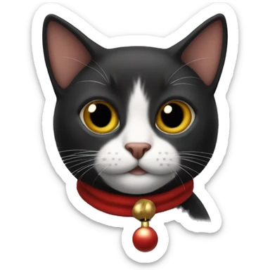 Gato negro navideño sticker