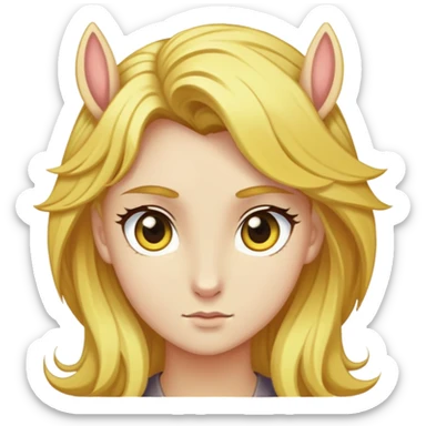 yellowish alicorn, golden eyes, straw-colored hair, haughty gaze sticker