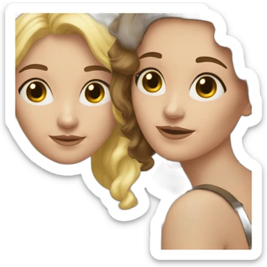best friends woman, brunette and blonde sticker