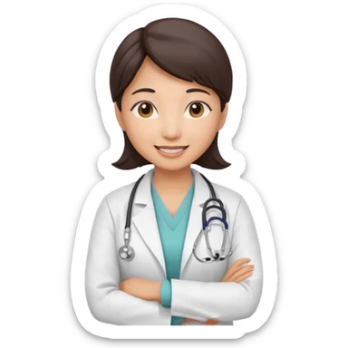 Asian female doctor obstetrician sticker