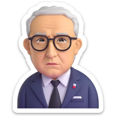 portrait of Henry Kissinger, serious expression sticker