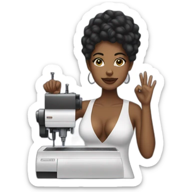 BLACK WOMAN BUSSINES WHIT NAILS AND HAIR MACHINE sticker