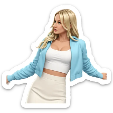 blonde girl in stylish outfit sticker