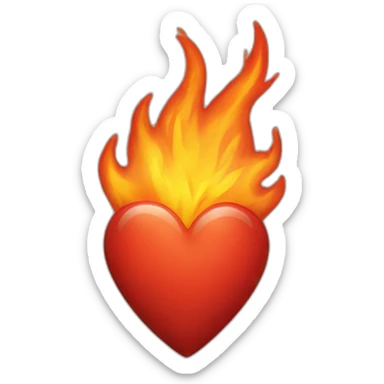 Fire heart sticker