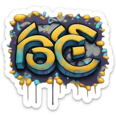 graffiti of the words "GG" sticker