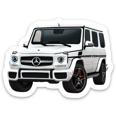 White Mercedes gwagon sticker