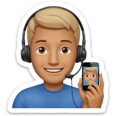 Man doing facetime sticker