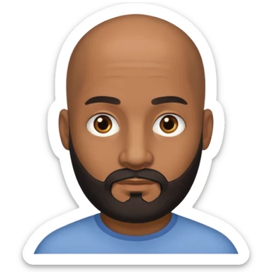 Hombre marrón pelado con barba sticker