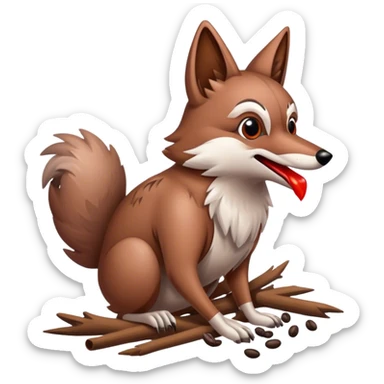 the coyote heat the sparrow in poop sticker