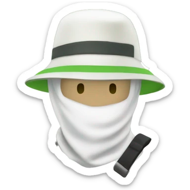 gardener pith helmet jacket white green trees  sticker