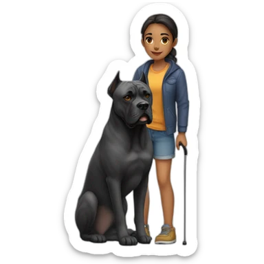 Girl with dog cane corso sticker