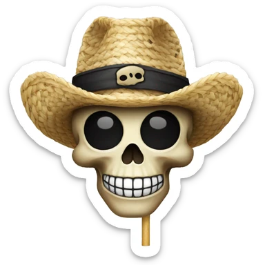 jolly roger with a straw-hat sticker