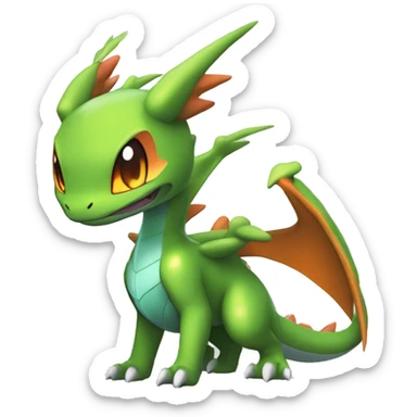 Cool Edgy Chibi Legendary Shiny Fakemon-Pokémon-Flygon-Charizard With Full Body Detailed High Quality sticker